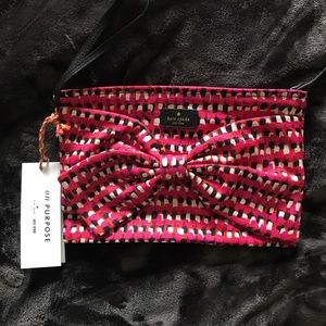 Kate Spade pink bow clutch